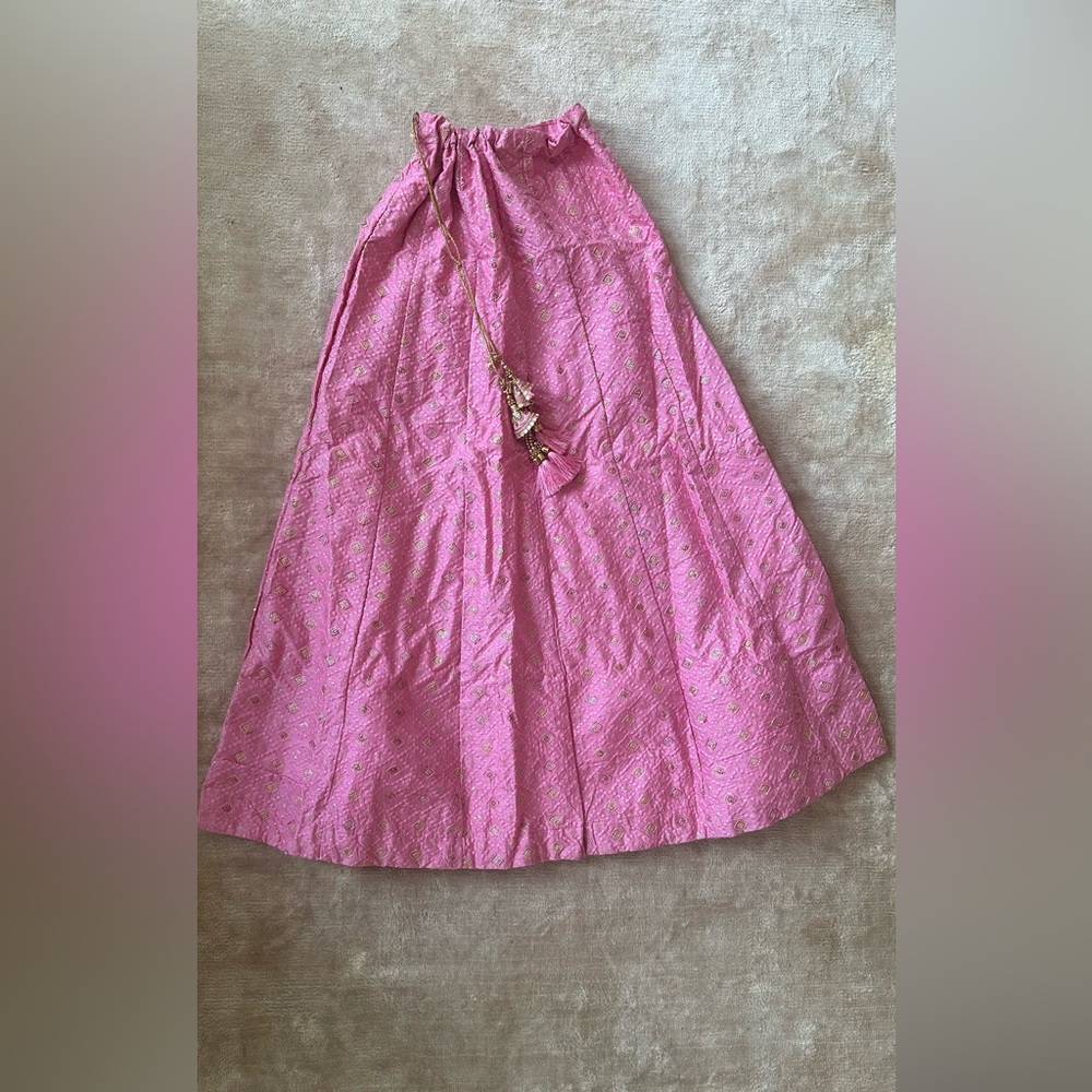 Pink Lehenga skirt - drawstring waist, one size fits most
